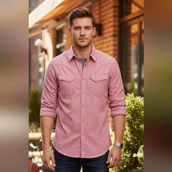 Guess Other - Guess Pink Button Down Casual Shirt Tailored Fit